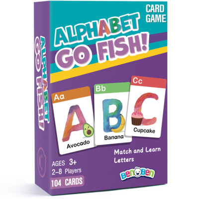 Kids Card Games ABC Go Fish Flash Cards Children Early Education Learning Toy