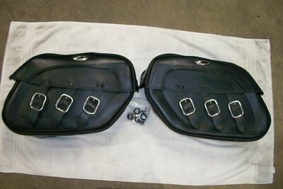 Harley Sattlemen Saddlebags Black Leather Drifter 1996 - 2017 Dyna