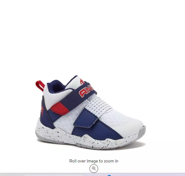 Toddler White blue Blindside 2.0 basketball high top sneakers by