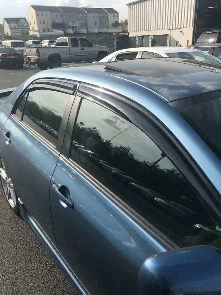 Para Toyota Corolla 2009-2013 sedán estilo JDM Mugen viseras de ventana protectores de lluvia para sol Foto 4 de 4