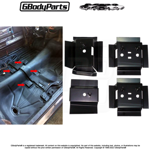 78-88 GBody Bench to Bucket Seat Track Floor Mount Bracket Conversion INNER set - Picture 1 of 2