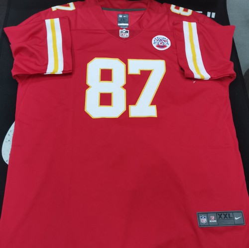 Travis Kelce #87 Chiefs Vapor Red Sewn Stitched Jersey.