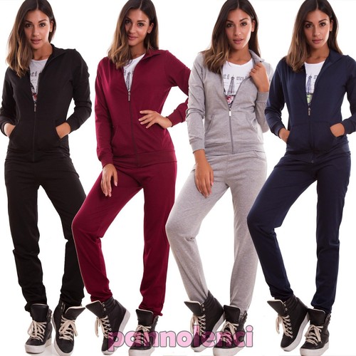 Tuta donna completo tre pezzi pantaloni felpa maglia t-shirt cotone nuova  TK-77 | eBay