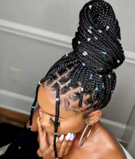 Premium Braided Full Lace Box Braids Wigs, 38 inches