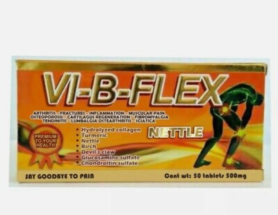 VI-B-FLEX ORTIGA CURCUMA GLUCOSAMINA MSM COLAGENO CARTILAGO DE TIBURON artritis
