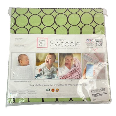 SWADDLE DESIGNS Baby Cotton Flannel Blanket Swaddle Privacy Throw 42'' Square NEW