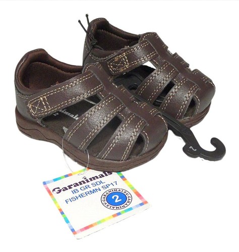 NUEVAS CON ETIQUETAS SANDALIAS SIN CORDONES PARA BEBÉ NIÑO PEQUEÑO NIÑO TALLA 2 MARRÓN ESTILO PESCADOR - Imagen 1 de 6