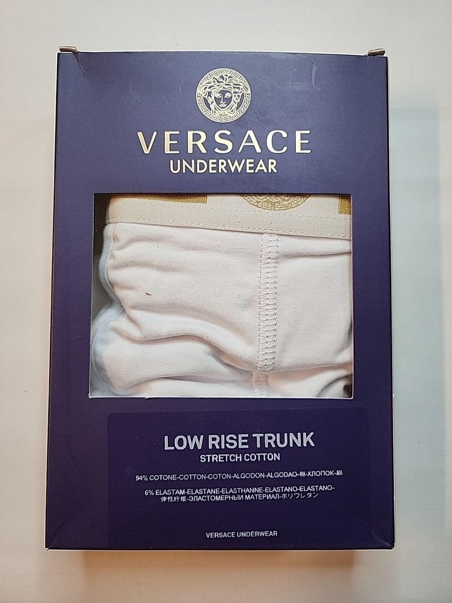 Versace Greca Gold Border Stretch Cotton LOW RISE Trunk,Size
