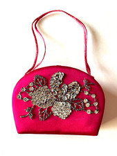VINTAGE SATIN SEQUIN EVENING PURSE