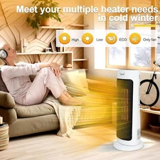 Home Oscillating Tower Ceramic Heater with Adjustable Thermostat 12-Hour Timer