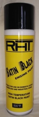 RHT-PJ1 RHT-VHT HIGH TEMP SATIN BLACK PAINT ENGINE STOVE BBQ 500ml