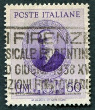 ITALY 1938 50c SG532 used NG Guglielmo Marconi Commemoration b #A01