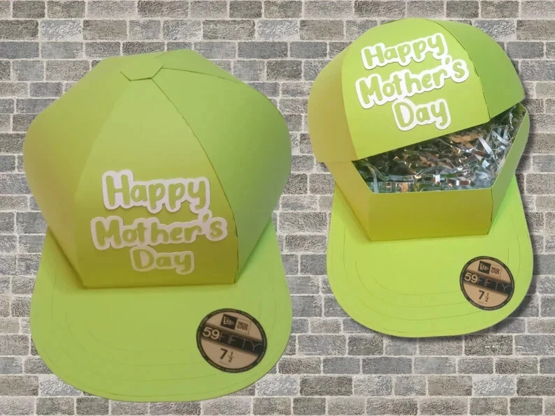 Caja de regalo de gorra de béisbol, caja de regalo de golosinas de sombrero, regalo del día de la madre Foto 2 de 4