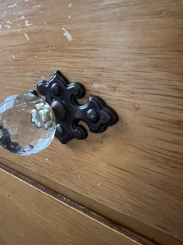 Tiradores de puerta/cajón de gabinete de bolas de vidrio de corte redondo de cristal vintage Foto 4 de 4