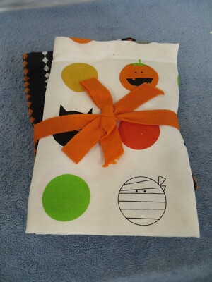 2 NOS Kitchen Dish Towel - Halloween - Jack-O-Lantern, Mummy, Monster, Black Cat