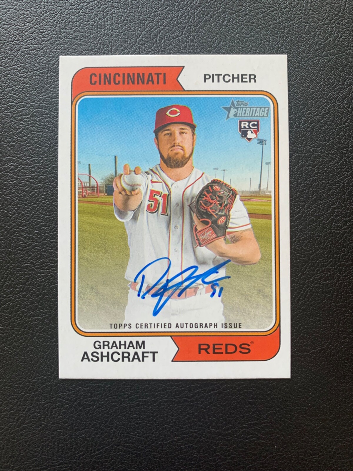 Graham Ashcraft 2023 Topps Heritage Rookie RC Real One Auto ROA-GA