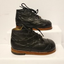 Made in U.S.A. Unisex Black Leather Dress Shoes 3256 Infant Toddler Size 4.5EE