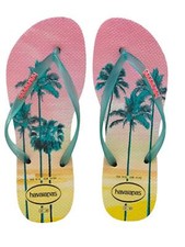 HAVAIANAS 4132614 0075 SLIM PAISAGE Ciabatte Infradito Fuxia Verde Giallo Donna