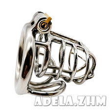 Stainless Steel Male Chastity Cage Device Men Metal Locking Belt Restraint Rings