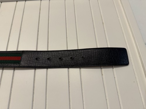Gucci Web Belt – 90/36 – Green Red Stripe Interlocking GG Buckle – Model 114984 - Picture 2 of 4