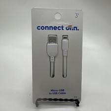 Connect onn Micro-USB to USB Cable 3 -Brand New