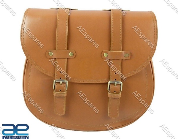 FüR Royal Enfield Neu Klassisch Reborn 350 Hellbraun Leder Sattel Tasche@ UK-image