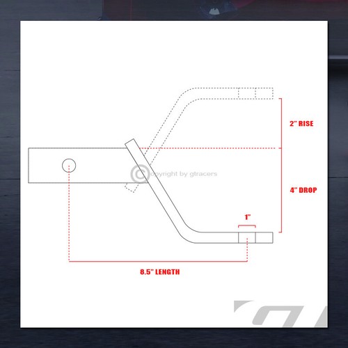 Enganche de remolque de 4" con pasador de montaje de bola cargado y clip con receptor de 2" G12 - Imagen 2 de 9