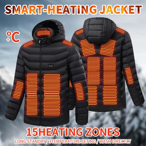 Heating Jacket 15 Areas Electric USB Winter Hooded Coat Outdoor Warm Heated Coat - 第 20/24 張圖片