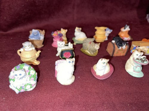 Vintage Lenox 15 Kittens Cats Thimbles Collection From 1995 Mint Shipped In Foam - Picture 2 of 7
