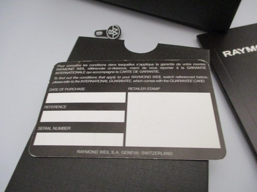 RAYMOND WEIL Watch Presentation Box Automatic Instruction Guarantee Books Card + - Picture 11 of 13