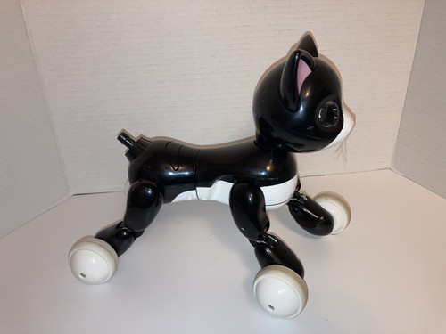 Spin Master Black Tuxedo Zoomer Kitty Cat Interactive Robot Works!!! No Tail - Picture 5 of 11