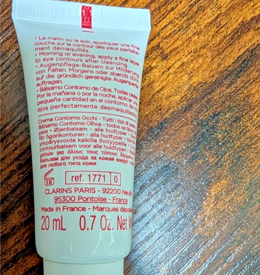 Bálsamo contorno de ojos Clarins descontinuado TAMAÑO COMPLETO fórmula original 20 ml 0,7 oz RARO Foto 3 de 4