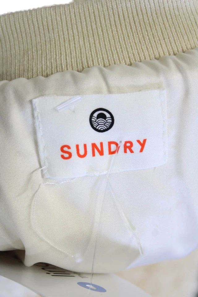 Suéter Sundry Mujer Piel Sintética Arco Iris Puño Detalle Cuello Redondo Blanco Talla 1 Foto 4 de 4