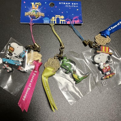 レア　USJ スヌーピー　ストラップセット Snoopy Peanuts Usj 15Th Anniversary Strap Set Discontinued