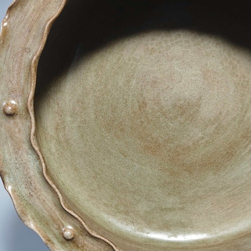 8.07" China Old Antique Porcelain Song Dynasty Ru Kiln Marked Lace Brush Wash - Picture 3 of 9