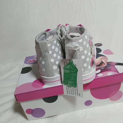Disney Minnie Mouse Toddler Shoes 12, Zip & Hook/Loop Closure, Rainbow Toe Cap - Picture 4 of 12