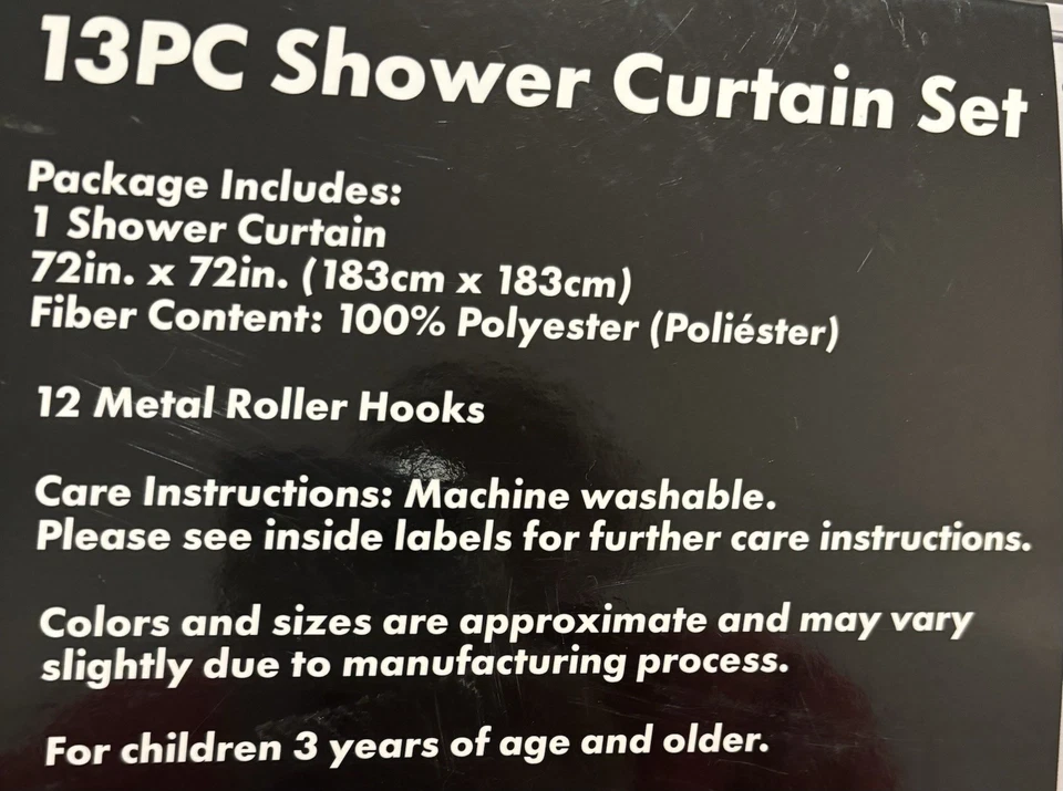 Disney Mickey & Minnie Mouse Ears Shower B/W & Pink Bows Curtain 13 Pc W/ Hooks - Image 3 of 3