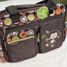 Babyboom Monkey 8 Pocket Diaper Bag with Changing Pad