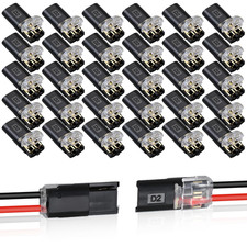 30PCS Double Wire Plug in Connector,Pluggable Low Voltage Wire Connector with Lo