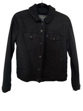 Levi s Black Sherpa Lined Trucker Black on Black Jean Jacket