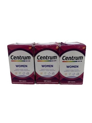 Centrum Women 120 tablets Women's Multivitamin Supplement 3-Pack Lot BB 02/27