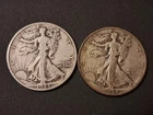 Lot (2) 1934-S & 43-P Walking Liberty Half Dollar Coins