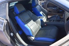 2011-2014 Dodge Challenger Rt Oem Seats W Gray Blue Katzkin Leather Covers