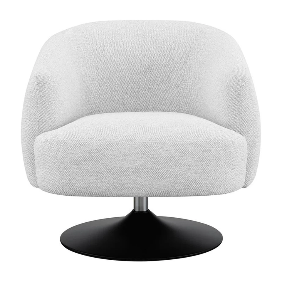 Silla giratoria tapizada de tela moderna Coaster con base de pedestal en beige Foto 3 de 4