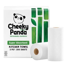 Image of The Cheeky Panda Bamboo Kitchen Roll | 2 Kitchen Rolls  200 Super Strong Sheets.