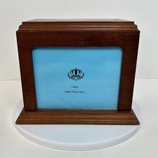 Solid Cherry Wood Pet Cremation Urn Box Medium USA Made Photo Insert Unused CG