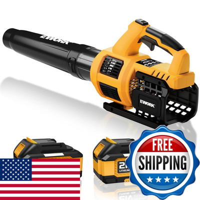 Ework 21V Cordless Leaf Blower Powerful Turbo Mode 550 Cfm 23.0Ah Batteries