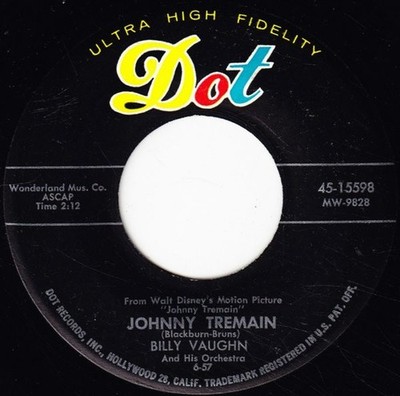 Billy Vaughn And His - Johnny Tremain / Naughty Annetta - Used Vinyl  - G8100z