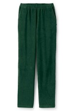 LANDS END Pine Green Sport Knit Corduroy Elastic Waist Pants Womens L 14-16  NEW