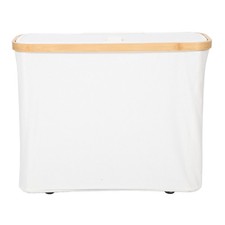 Tall Laundry Basket Paper Towel Decorative Shelf Bin Bamboo Storage